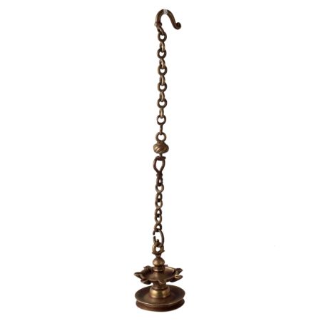 South indian Brass Hanging Oil Lamp With Chain